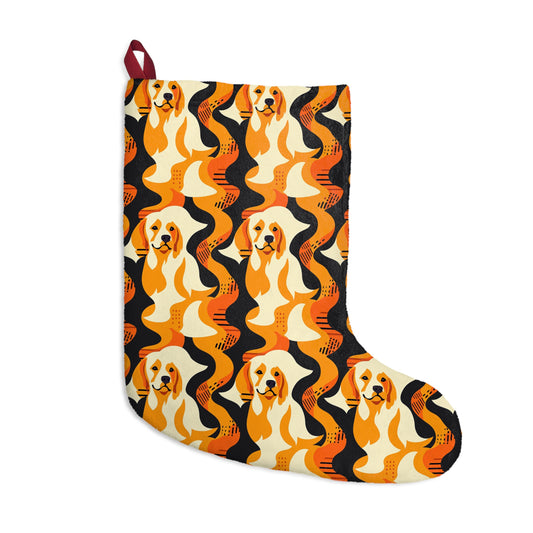 Golden Woof Abstract Glamour Christmas Stockings