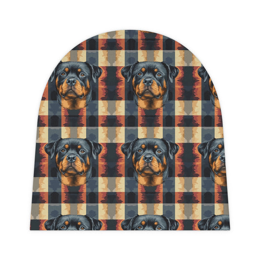 Pawsome Rottweiler Royalty Plaid Baby Beanie