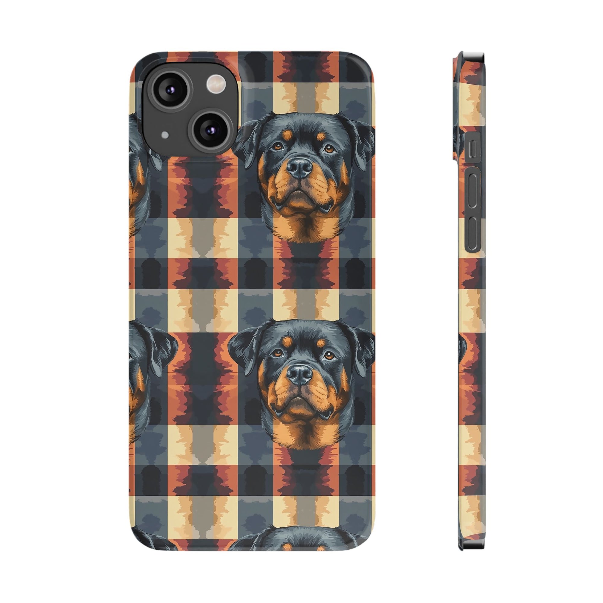 Pawsome Rottweiler Royalty Plaid Slim Phone Cases