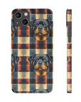 Pawsome Rottweiler Royalty Plaid Slim Phone Cases