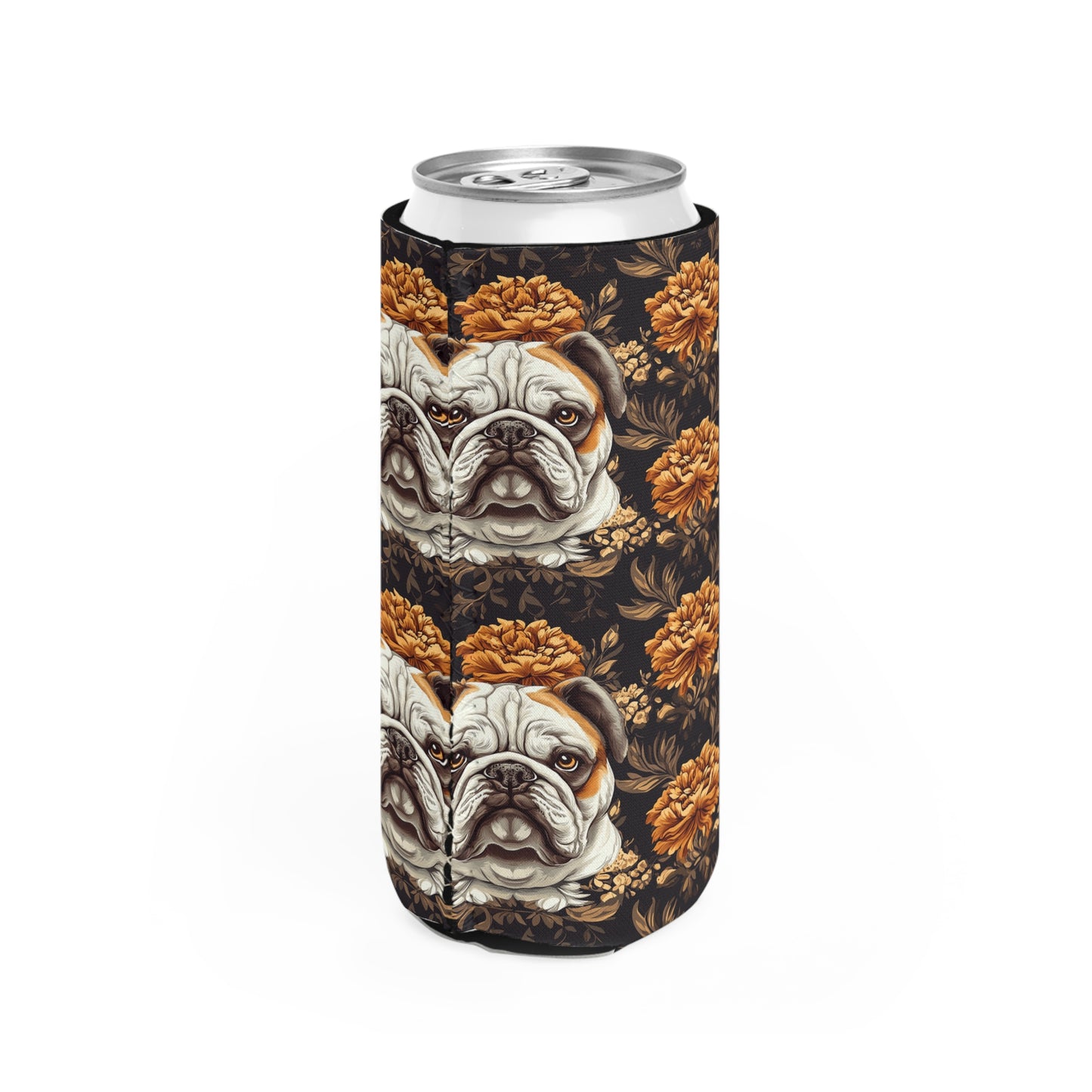 Bloomingly Bulldogistic Bouquet Slim Can Cooler