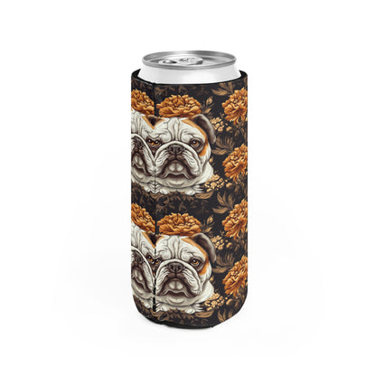 Bloomingly Bulldogistic Bouquet Slim Can Cooler