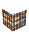 Pawsome Rottweiler Royalty Plaid Note Cube