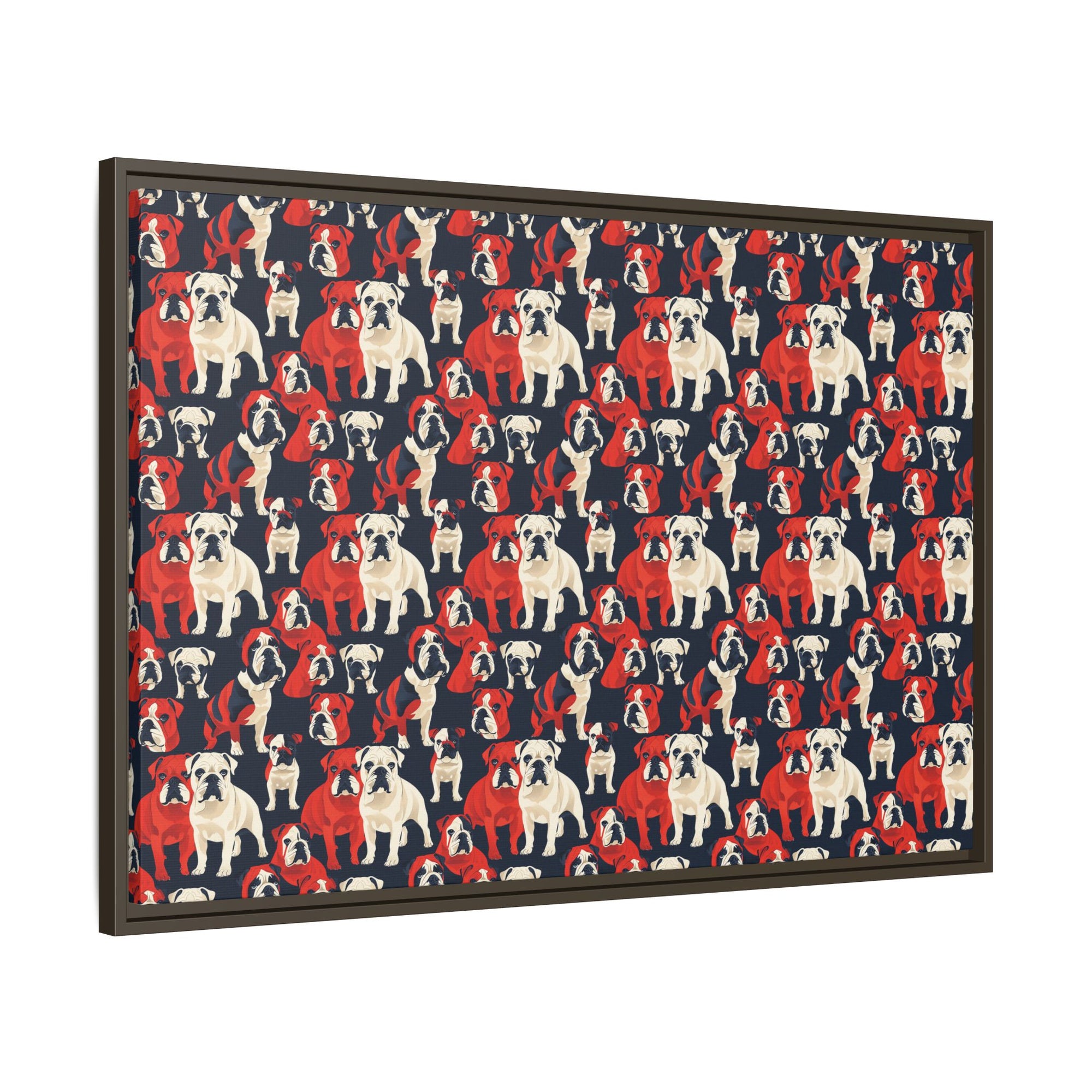 Bulldoggy Bliss Chomper Matte Canvas, Framed