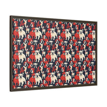 Bulldoggy Bliss Chomper Matte Canvas, Framed