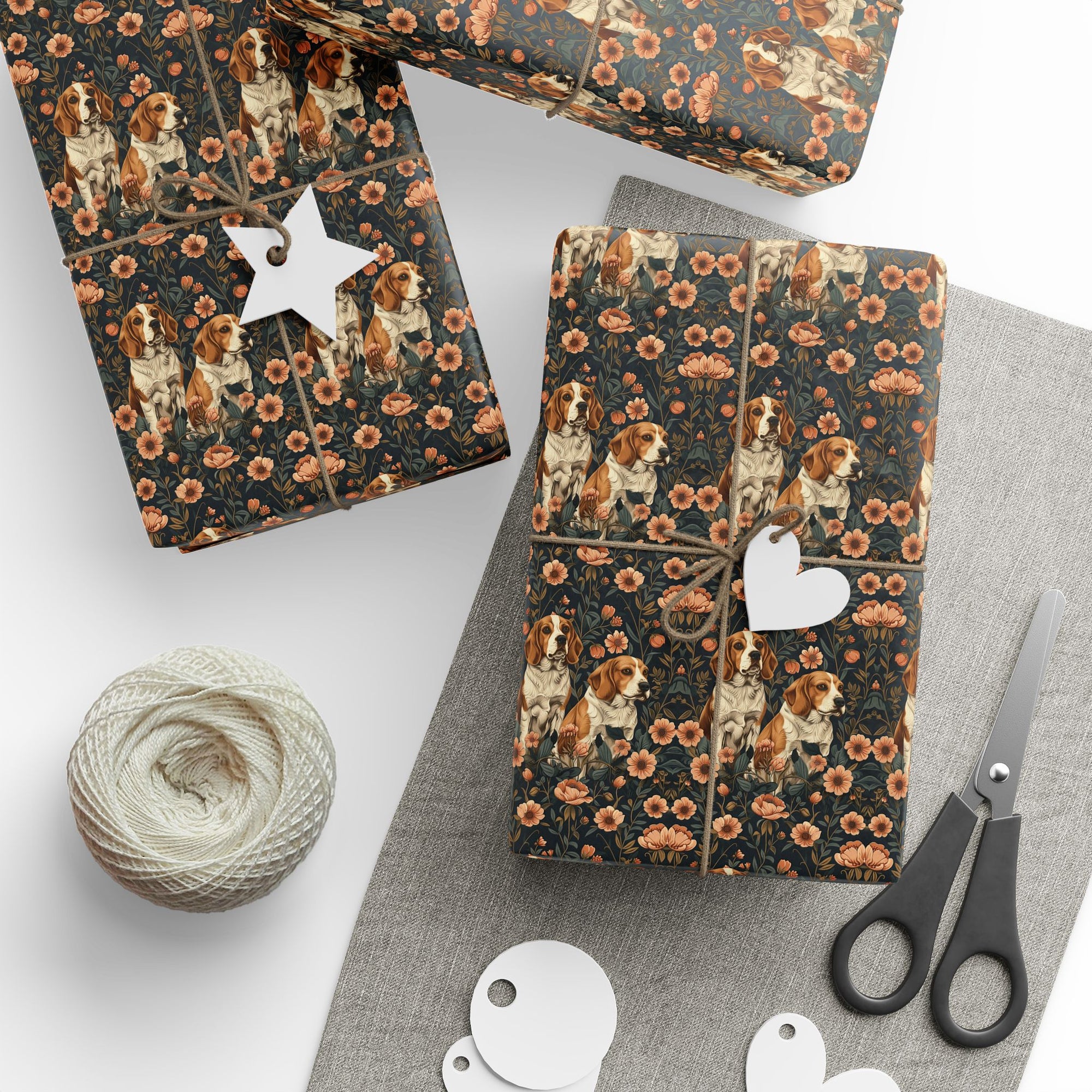 Beagle Blossom Bonanza Wrapping Paper