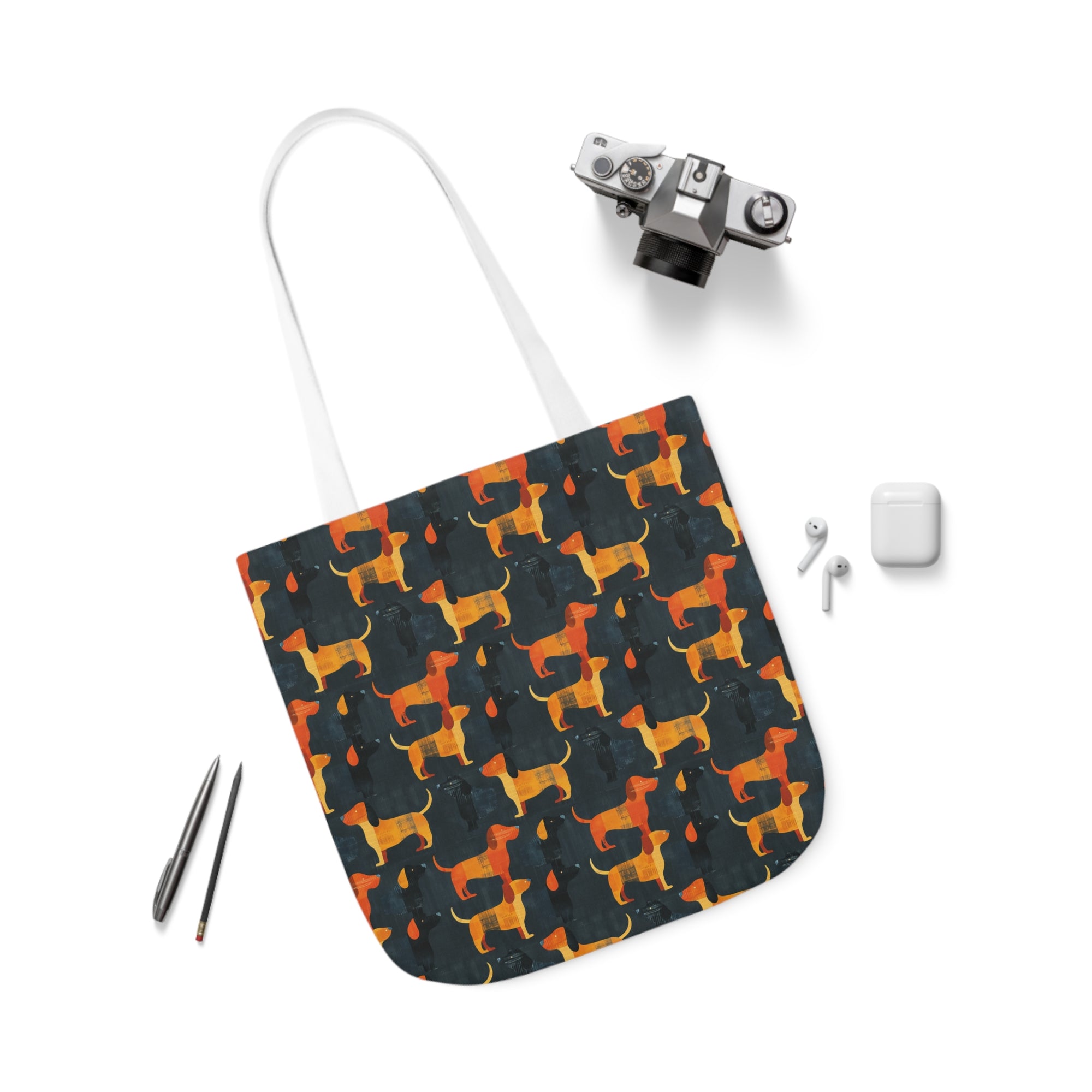 Dapper Dachshund Noir Glow Canvas Tote Bag