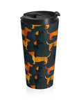 Dapper Dachshund Noir Glow Stainless Steel Travel Mug