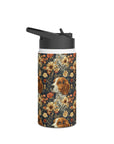 Beagle Blossoms Stainless Steel Water Bottle