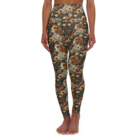 Beagle Blossoms High Waisted Yoga Leggings