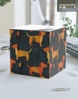 Dapper Dachshund Noir Glow Note Cube