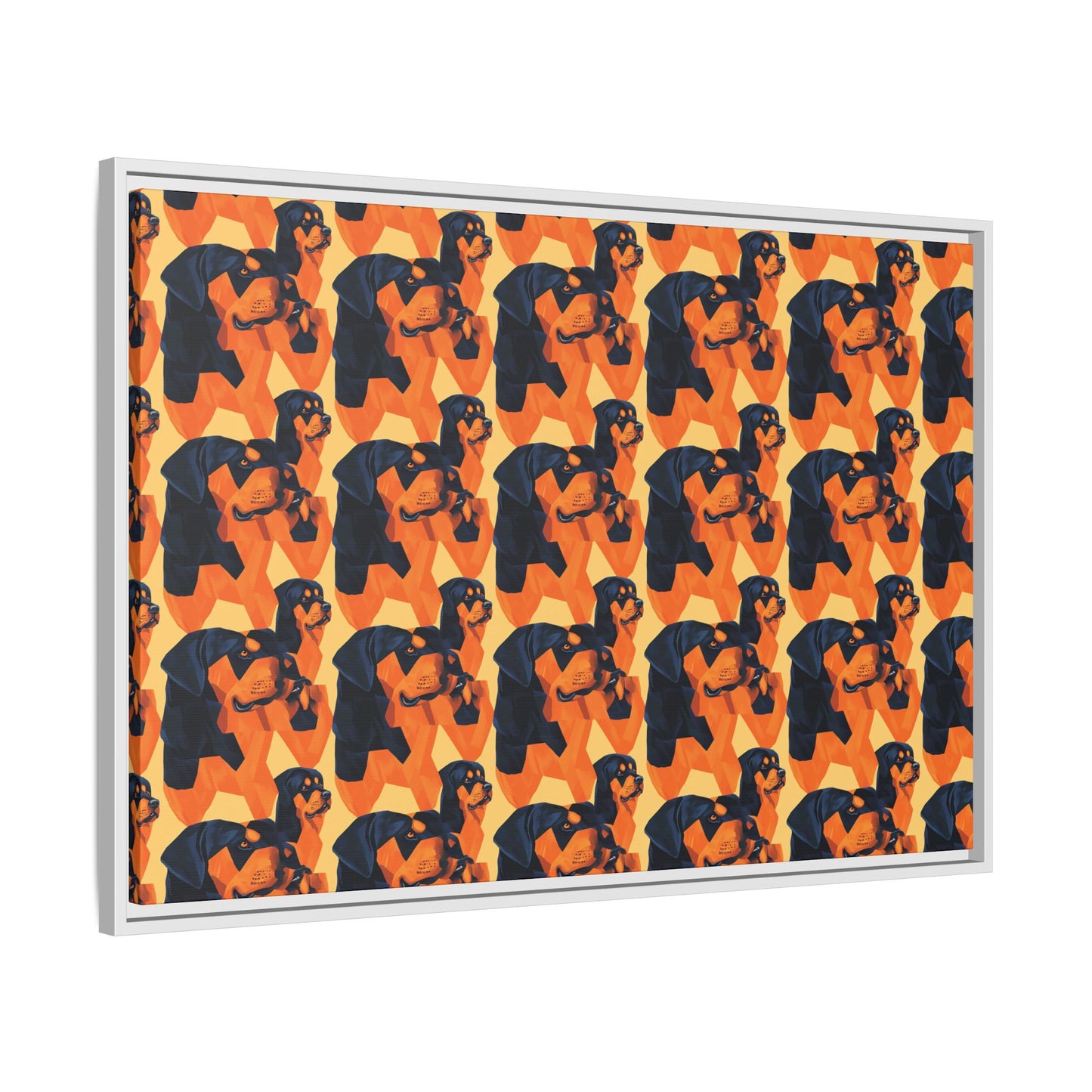 Rottweiler Chic Pawsitivity Matte Canvas, Framed