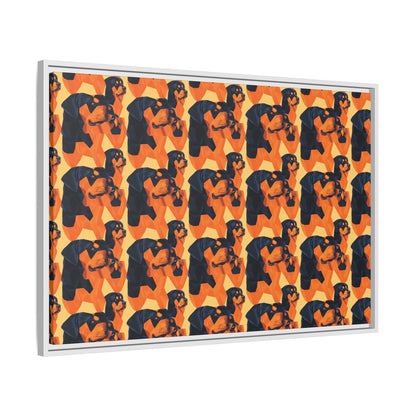 Rottweiler Chic Pawsitivity Matte Canvas, Framed