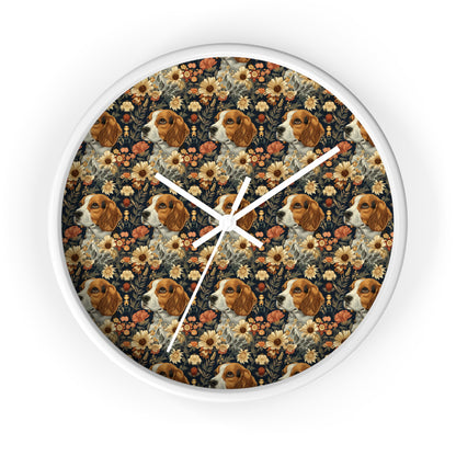 Beagle Blossoms Wall Clock