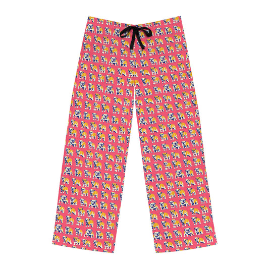 Bubblegum Glamour Bulldog Bouquet Men's Pajama Pants