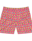 Bubblegum Glamour Bulldog Bouquet Men's Mid-Length Swim Shorts