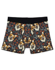 Floofy Corgi Blossom Blast Men's Boxers