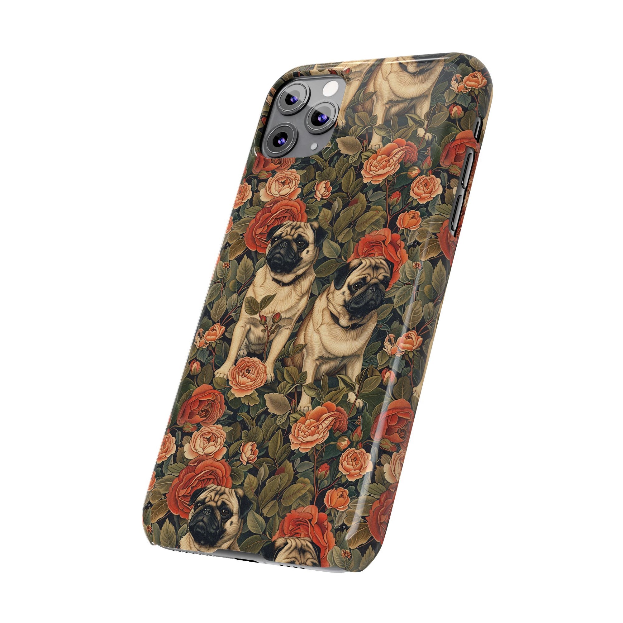 Blooming Pug Paradise Slim Phone Cases