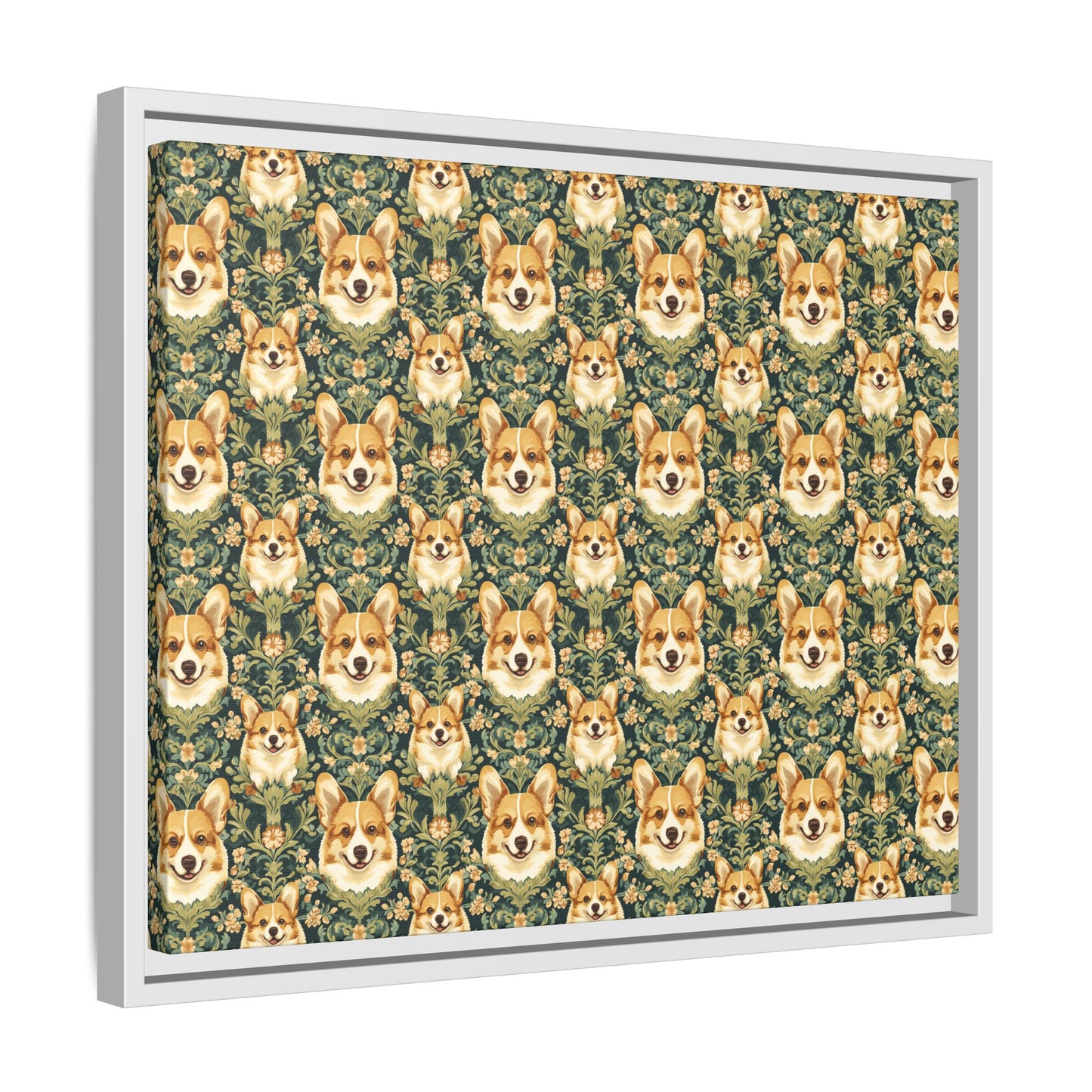 Corgi Charmz Matte Canvas, Framed