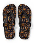 Modern Rottweiler Royalty Flip Flops