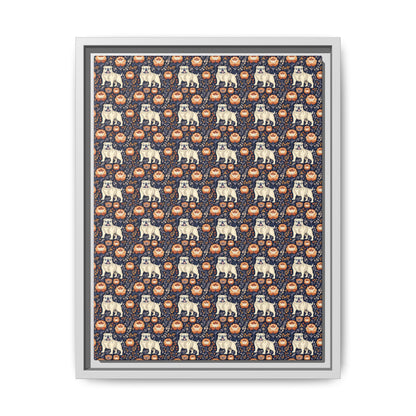 Bulldog Blossom Bonanza Matte Canvas, Framed