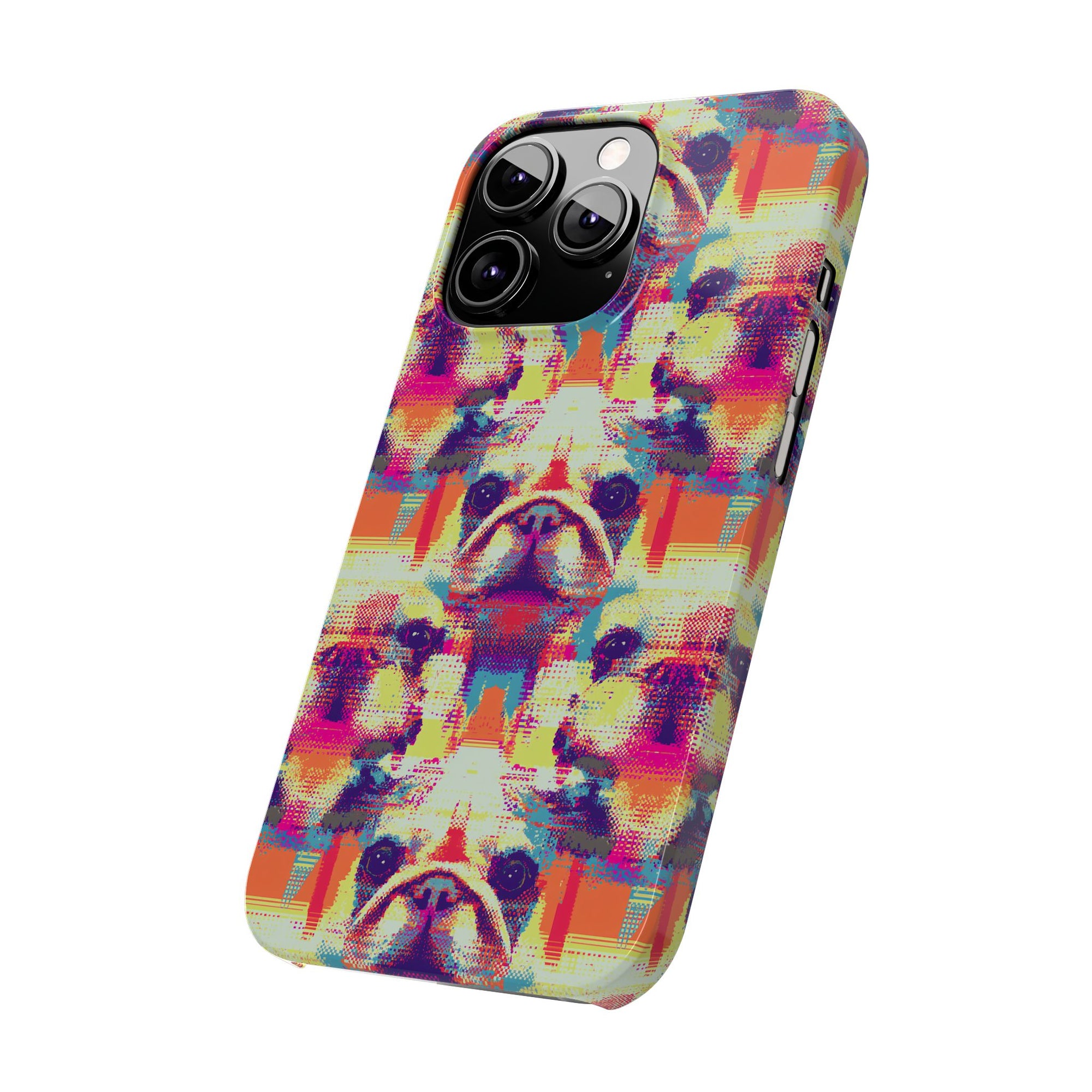 Glitchy Bulldog Blitz Slim Phone Cases