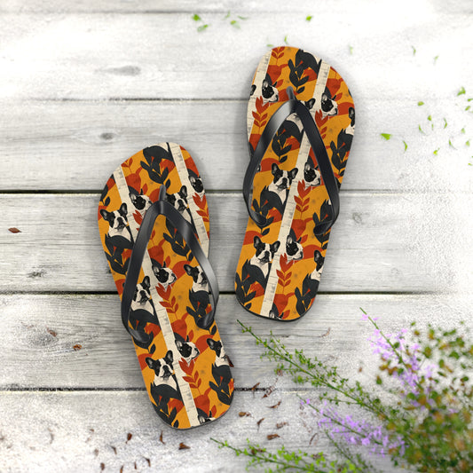 Chic Frenchie Charm Flip Flops