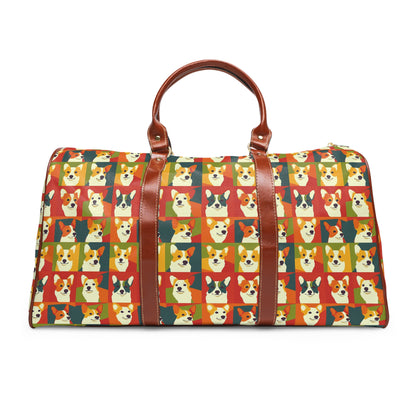 Corgi Chic Popart Pup Waterproof Travel Bag