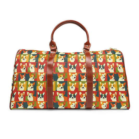 Corgi Chic Popart Pup Waterproof Travel Bag