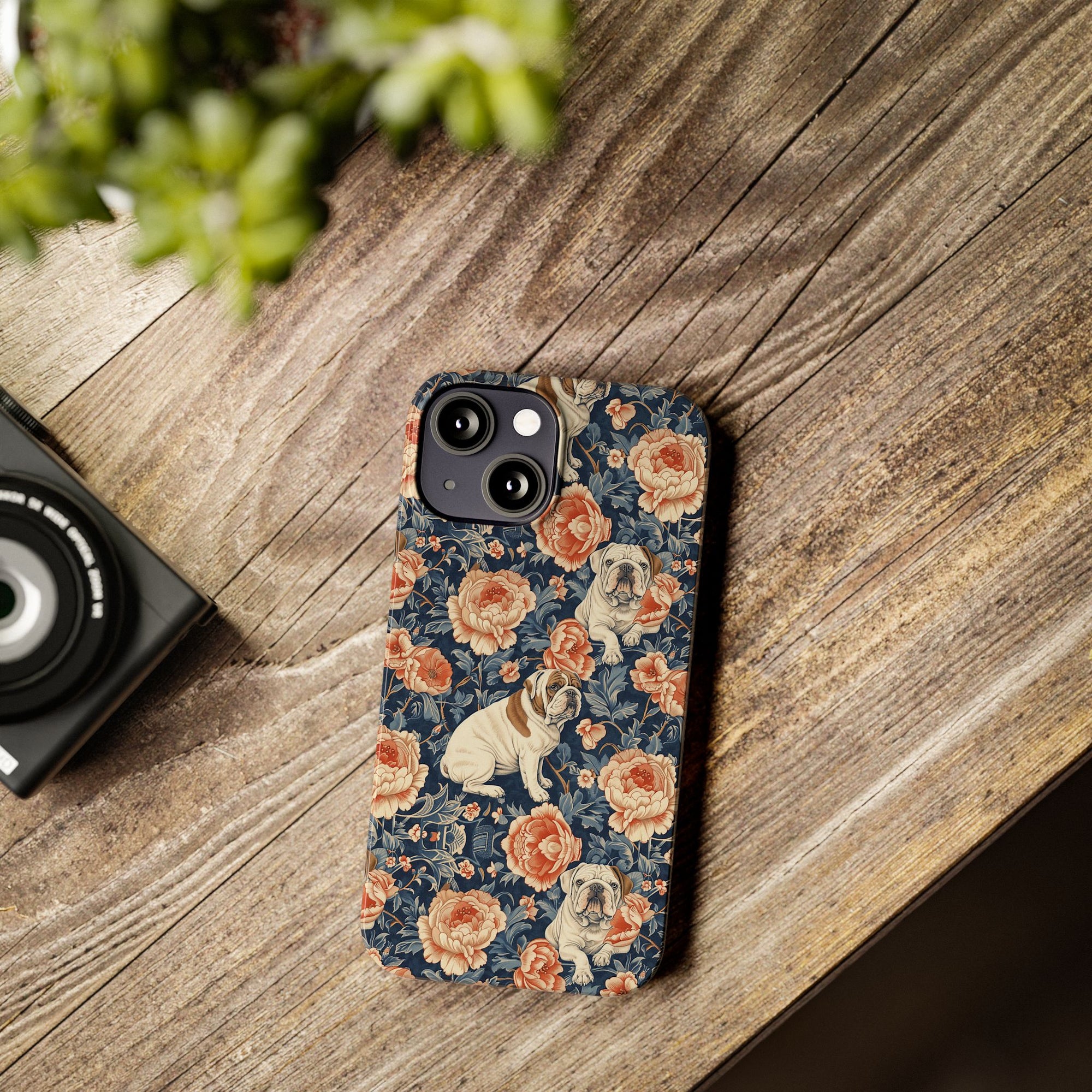 Blooming Bulldog Beauty Slim Phone Cases