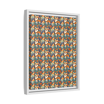 Corgi Carnival Couture Matte Canvas, Framed