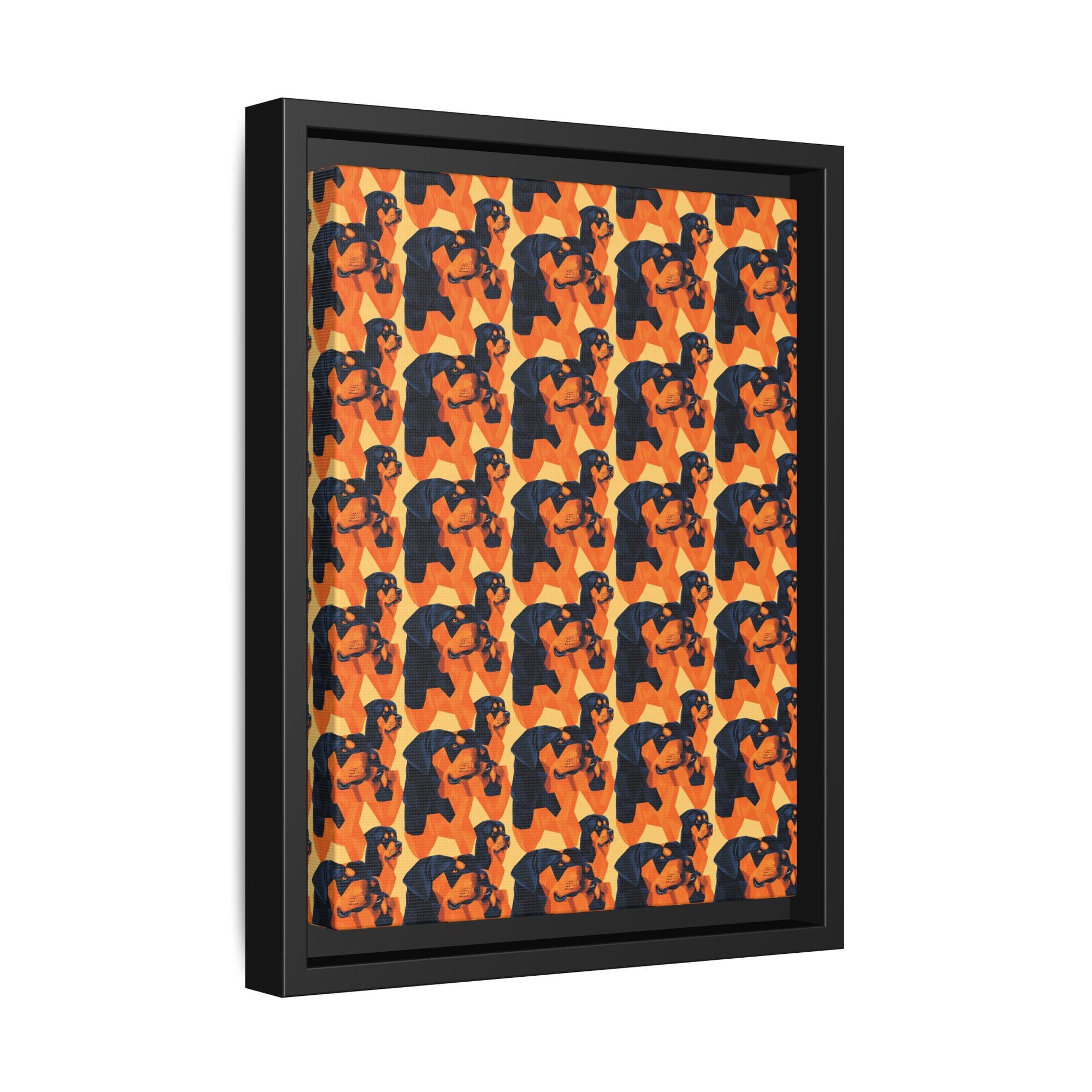 Rottweiler Chic Pawsitivity Matte Canvas, Framed