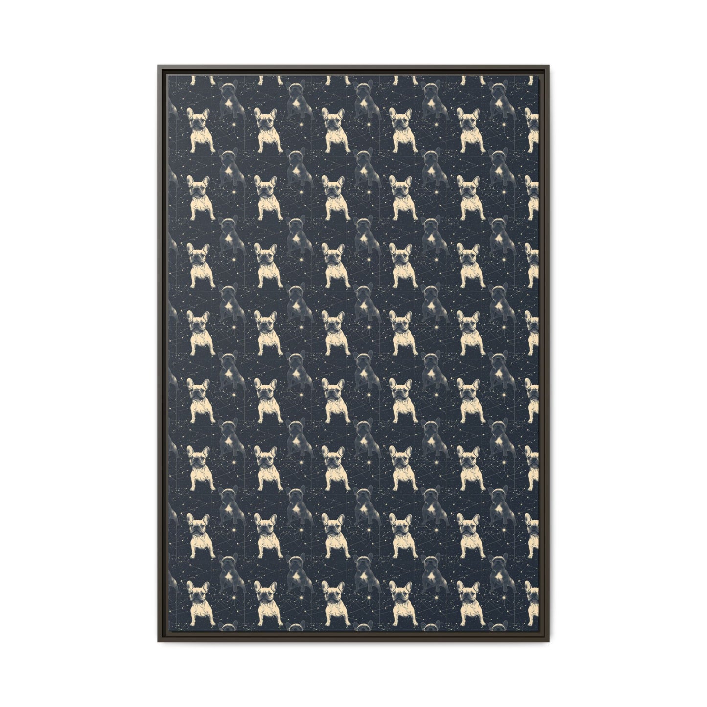 Frenchie Celestial Soar Matte Canvas, Framed