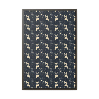 Frenchie Celestial Soar Matte Canvas, Framed