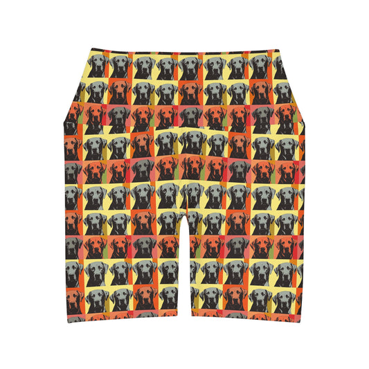 Whimsical Warhol Labrador High Waisted Yoga Shorts