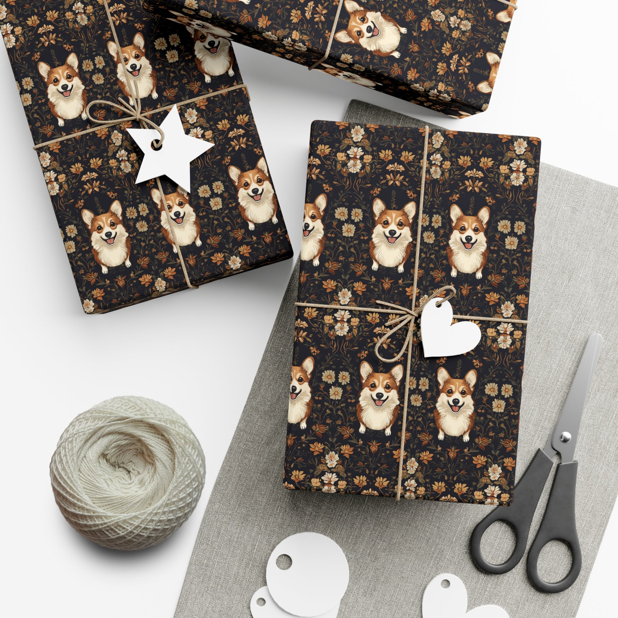 Nighttime Corgi Glow Stride Gift Wrap Papers