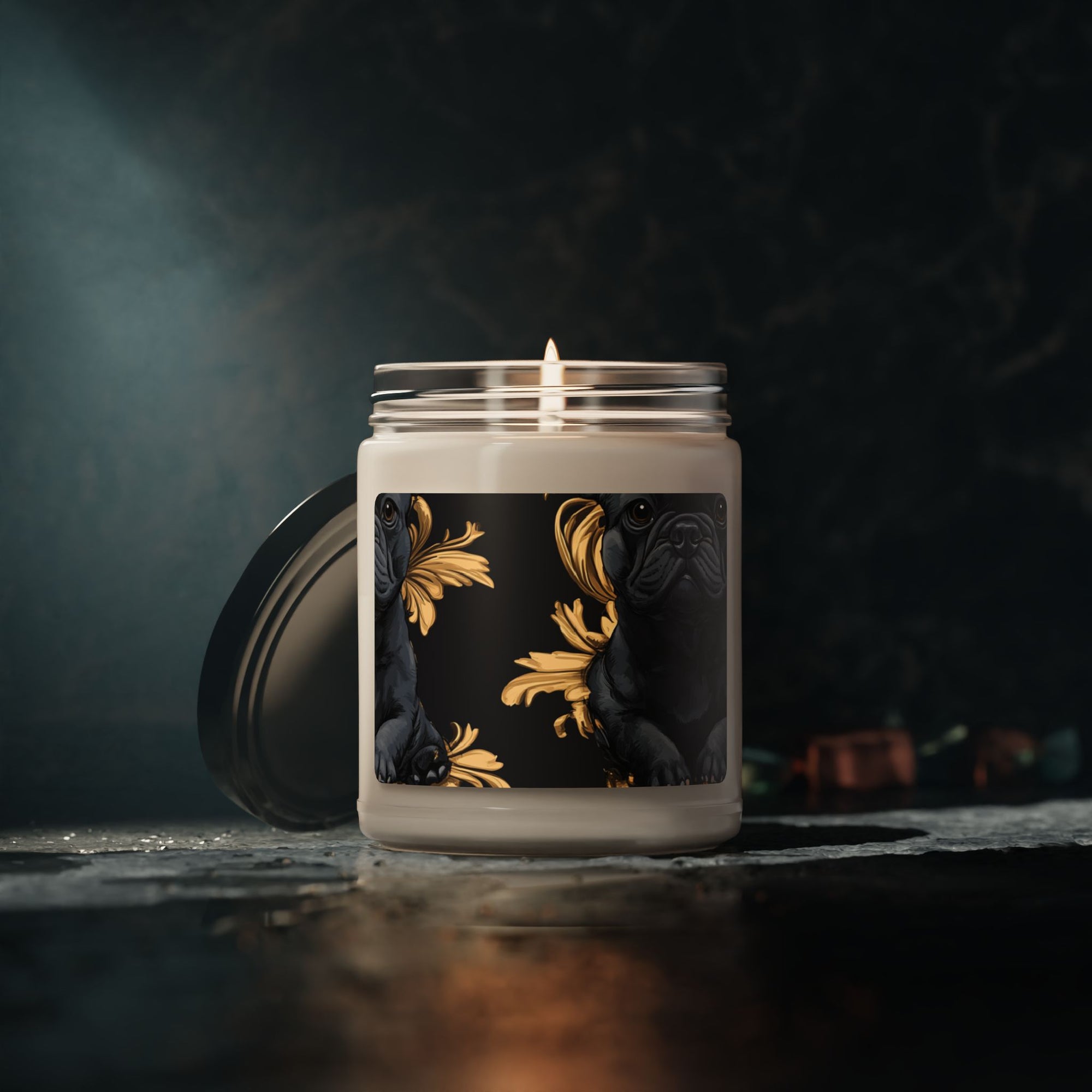 Regal Frenchie Noir Elegance Scented Soy Candle