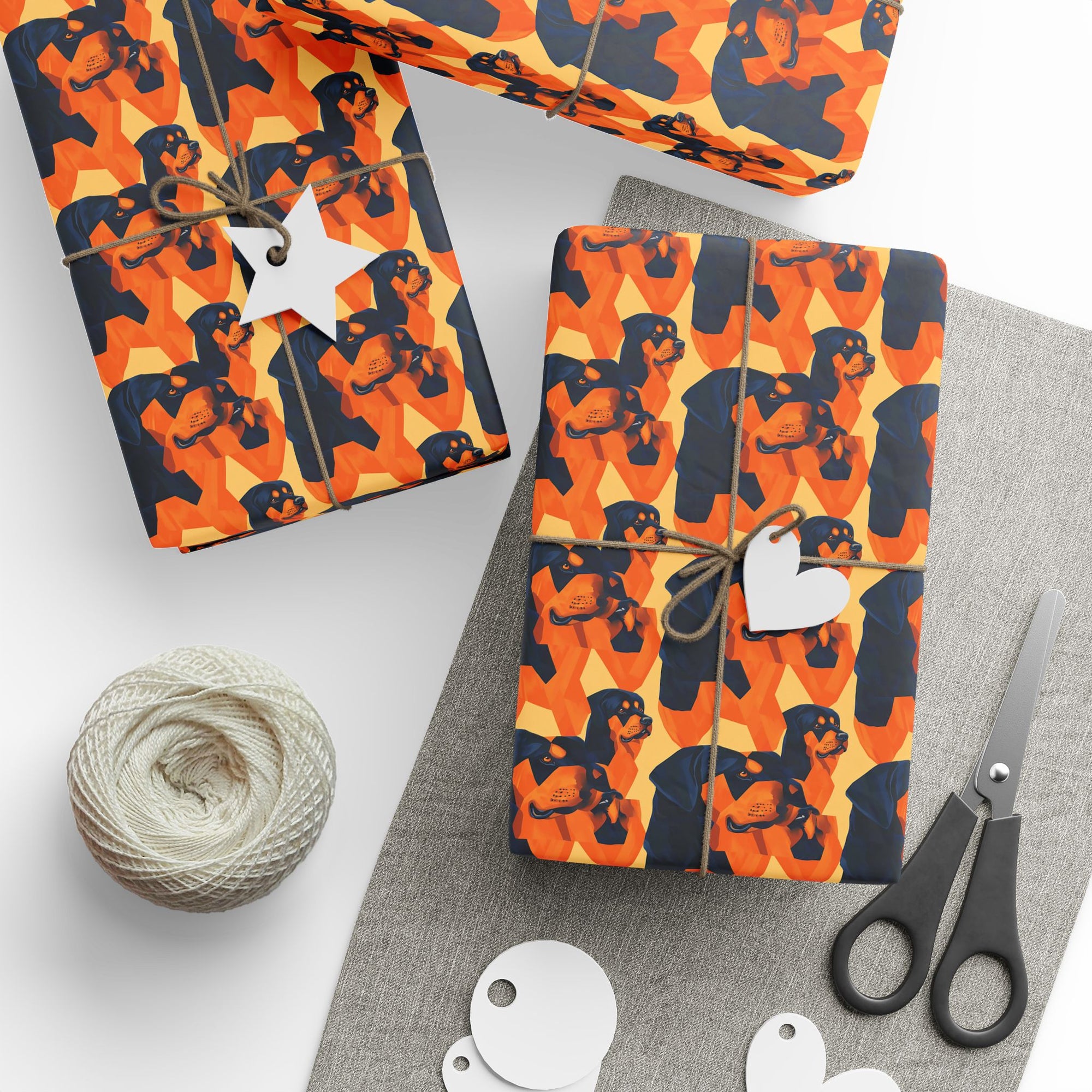 Rottweiler Chic Pawsitivity Wrapping Paper