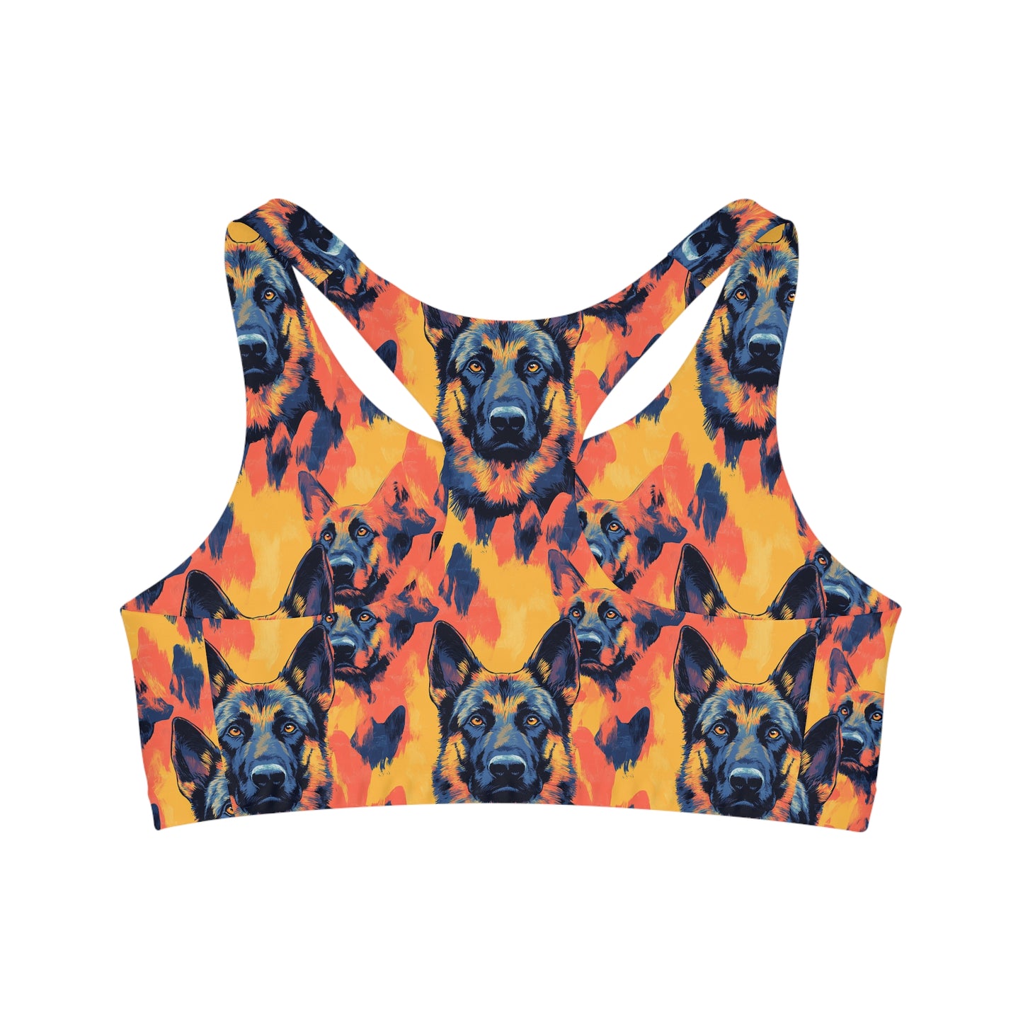 Impressionistic German Shepherds Seamless Sports Bra