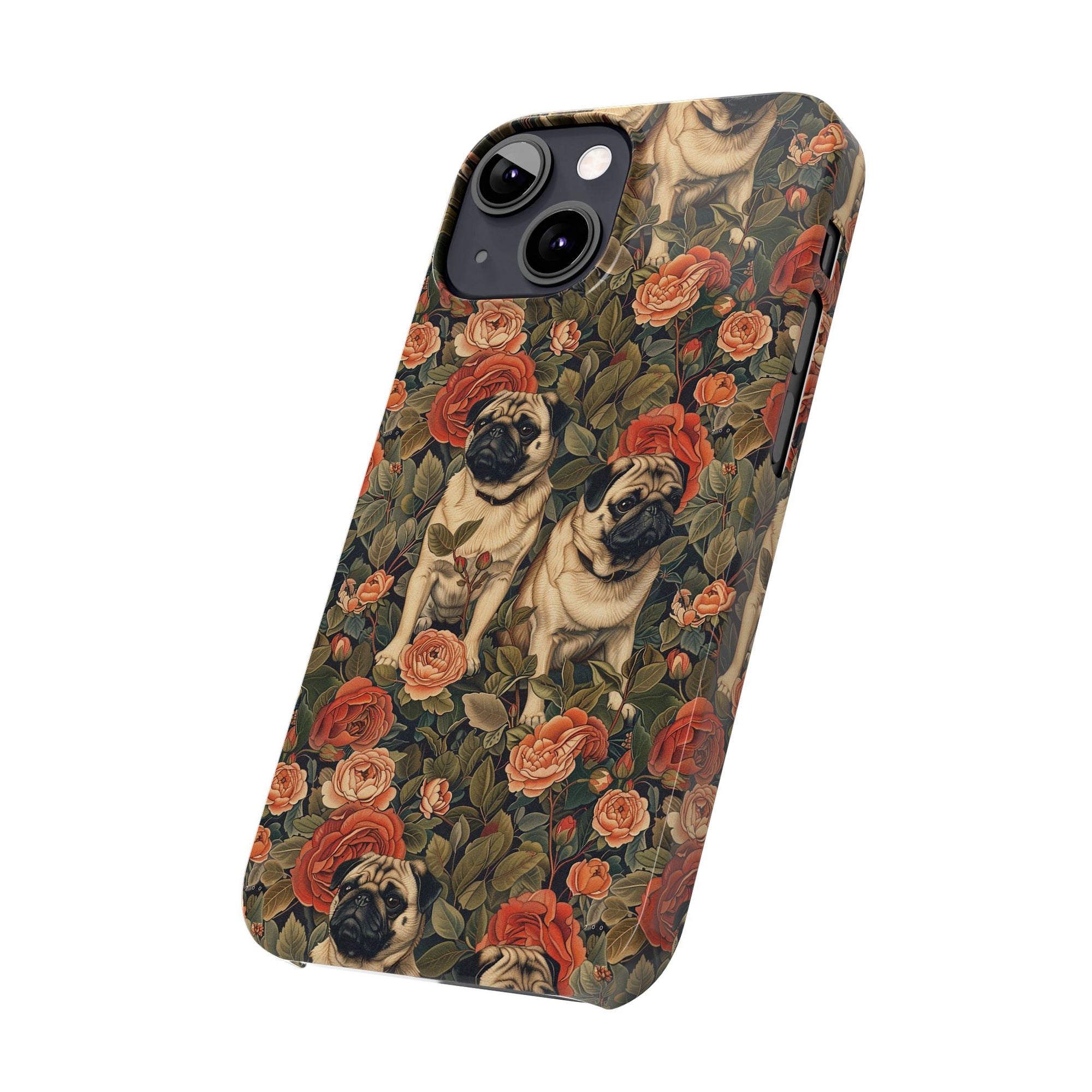 Blooming Pug Paradise Slim Phone Cases