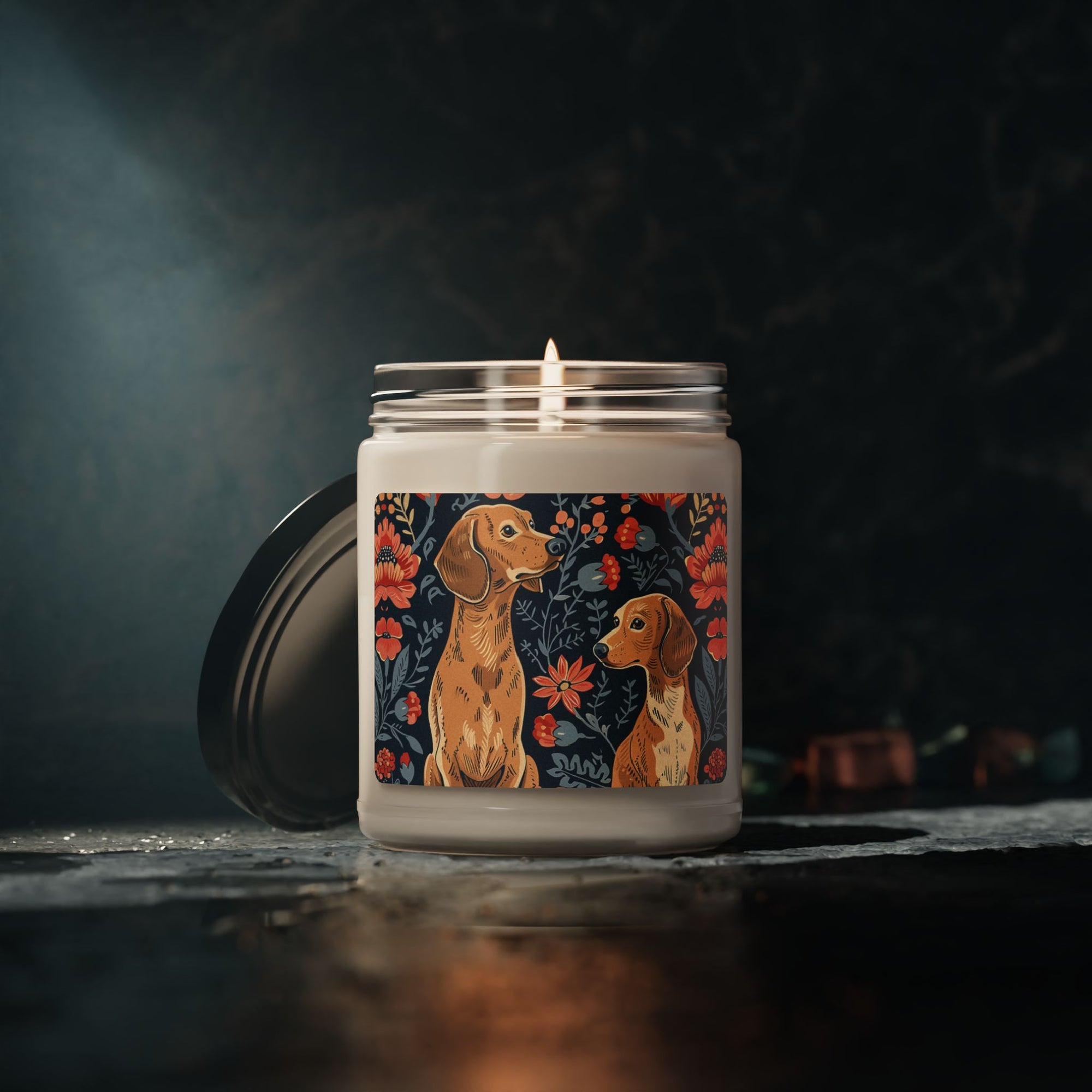 Floral Pawsome Dachsund Delight Scented Soy Candle