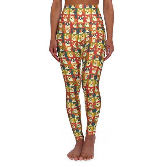 Corgi Chic Popart Pup High Waisted Yoga Leggings