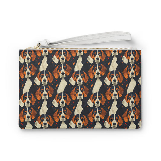 Beagle Glimmer Gaze Glamour Clutch Bag