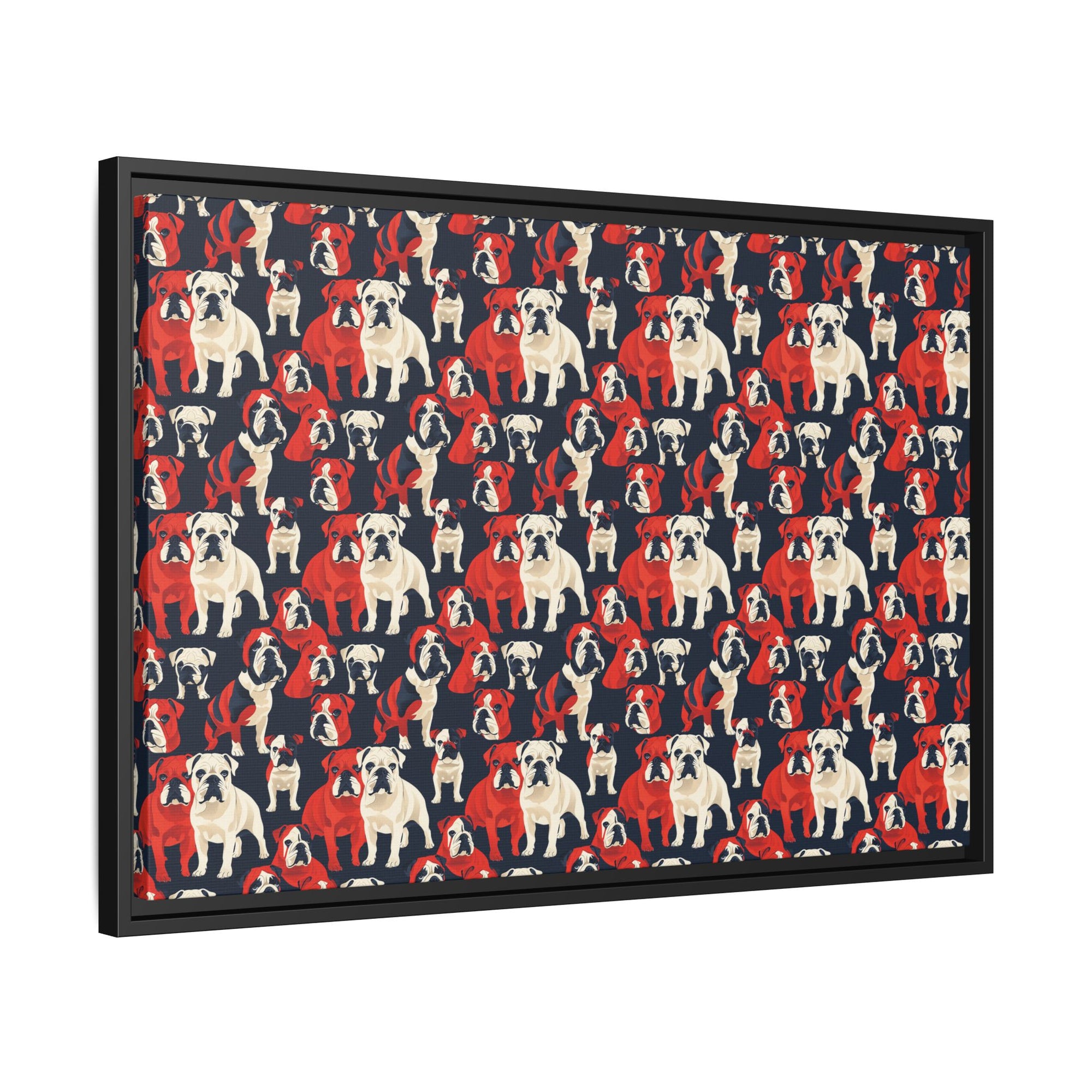 Bulldoggy Bliss Chomper Matte Canvas, Framed