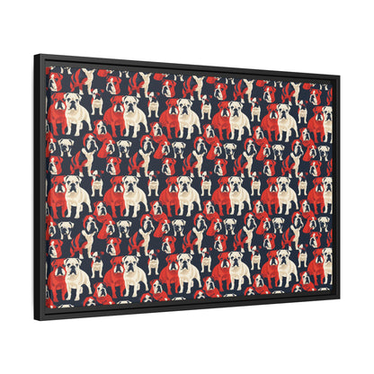 Bulldoggy Bliss Chomper Matte Canvas, Framed