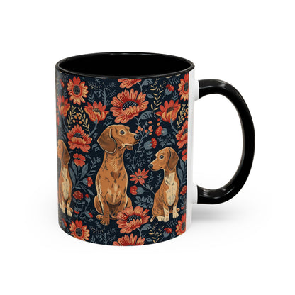 Floral Pawsome Dachsund Delight Accent Coffee Mug