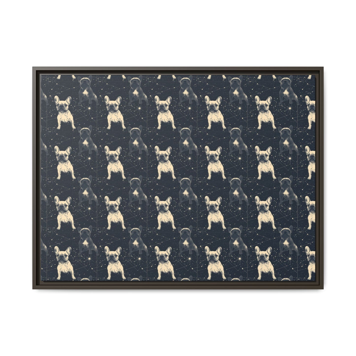 Frenchie Celestial Soar Matte Canvas, Framed