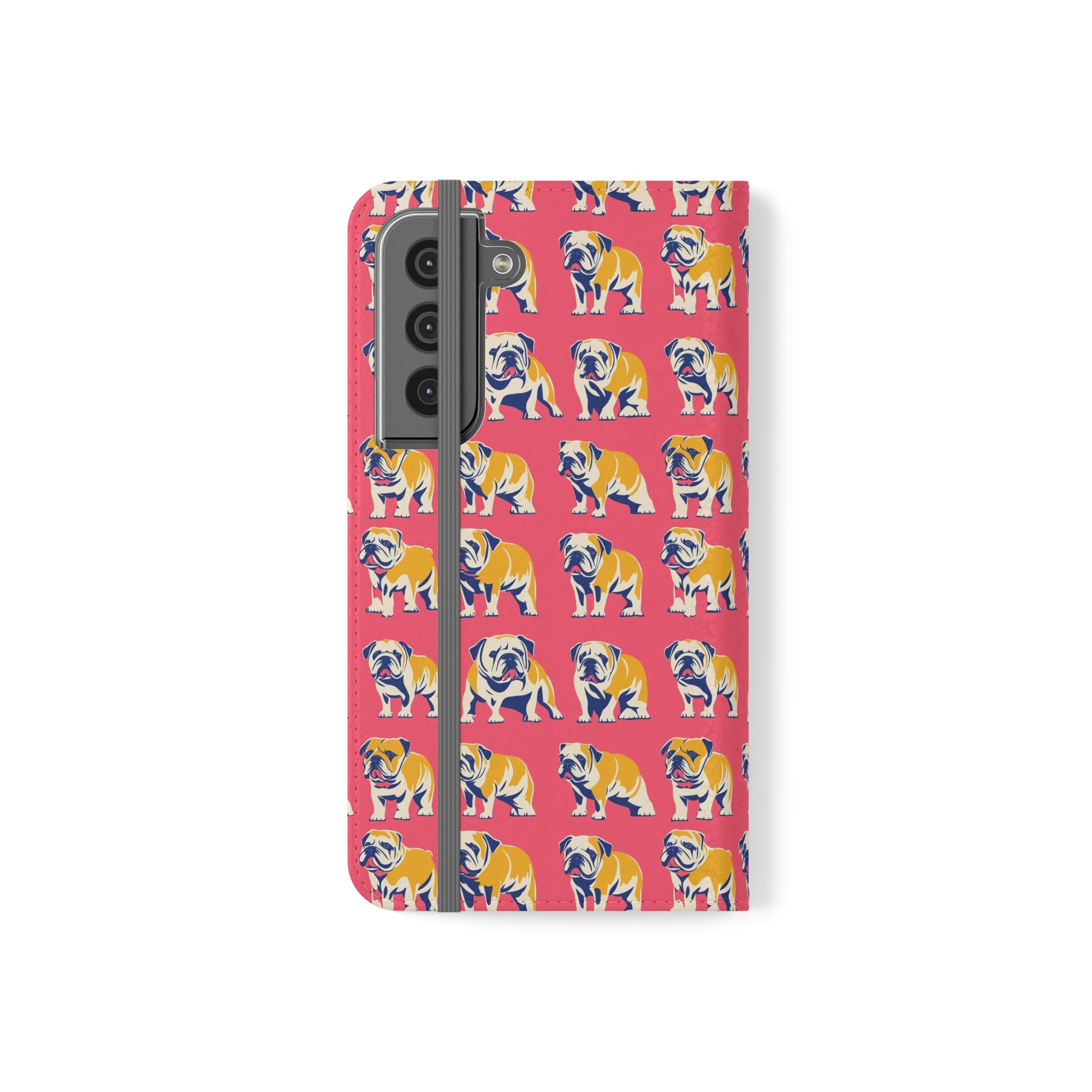 Bubblegum Glamour Bulldog Bouquet Flip Cases