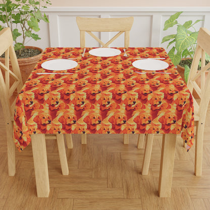 Golden Glamour Paws Tablecloth