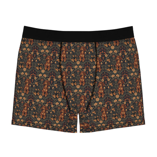 Dapper Dachshund Embroidery Elegance Men's Boxer Briefs